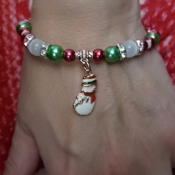 Jackie Mattey Bracelets Jewelry - Handmade Christmas Snowman bracelet
